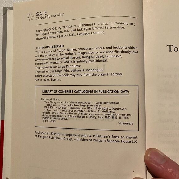 EUC “Under Fire” By Grant Blackwood A Tom Clancy Novel - #1 NY Best Selling - Picture 5 of 5
